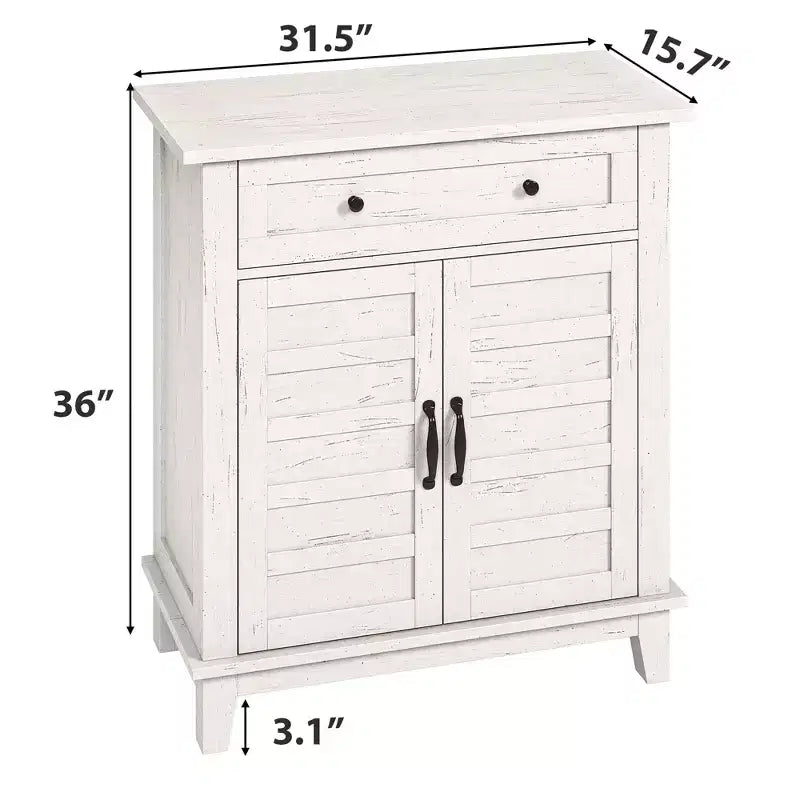 Modern Sideboard Buffet Cabinet with 3-Tiers Adjustable Shelf with 7 Gears,Kitchen Storage Cabinet with a Large Drawer for Dining Room, Entryway