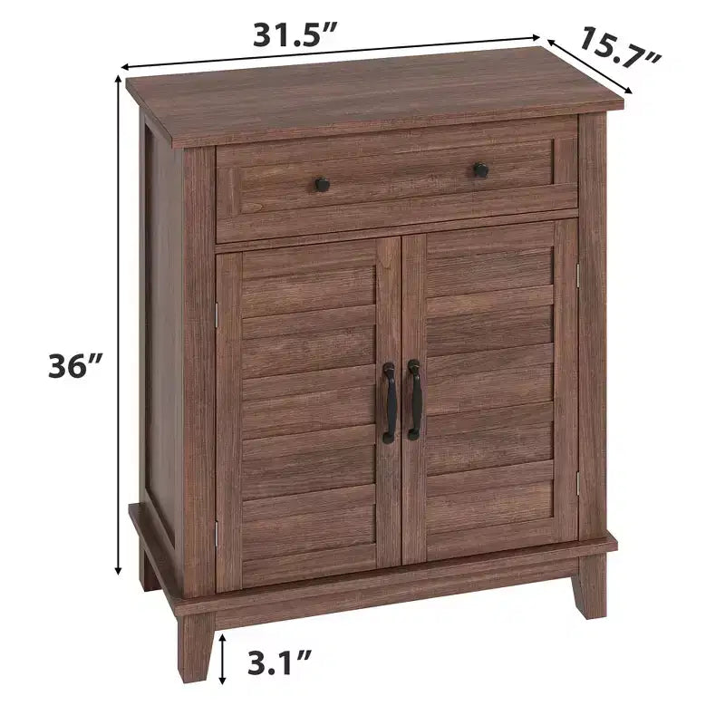 Modern Sideboard Buffet Cabinet with 3-Tiers Adjustable Shelf with 7 Gears,Kitchen Storage Cabinet with a Large Drawer for Dining Room, Entryway