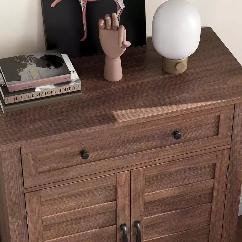 Modern Sideboard Buffet Cabinet with 3-Tiers Adjustable Shelf with 7 Gears,Kitchen Storage Cabinet with a Large Drawer for Dining Room, Entryway