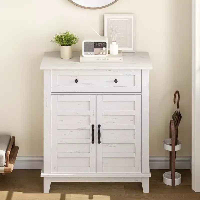 Modern Sideboard Buffet Cabinet with 3-Tiers Adjustable Shelf with 7 Gears,Kitchen Storage Cabinet with a Large Drawer for Dining Room, Entryway