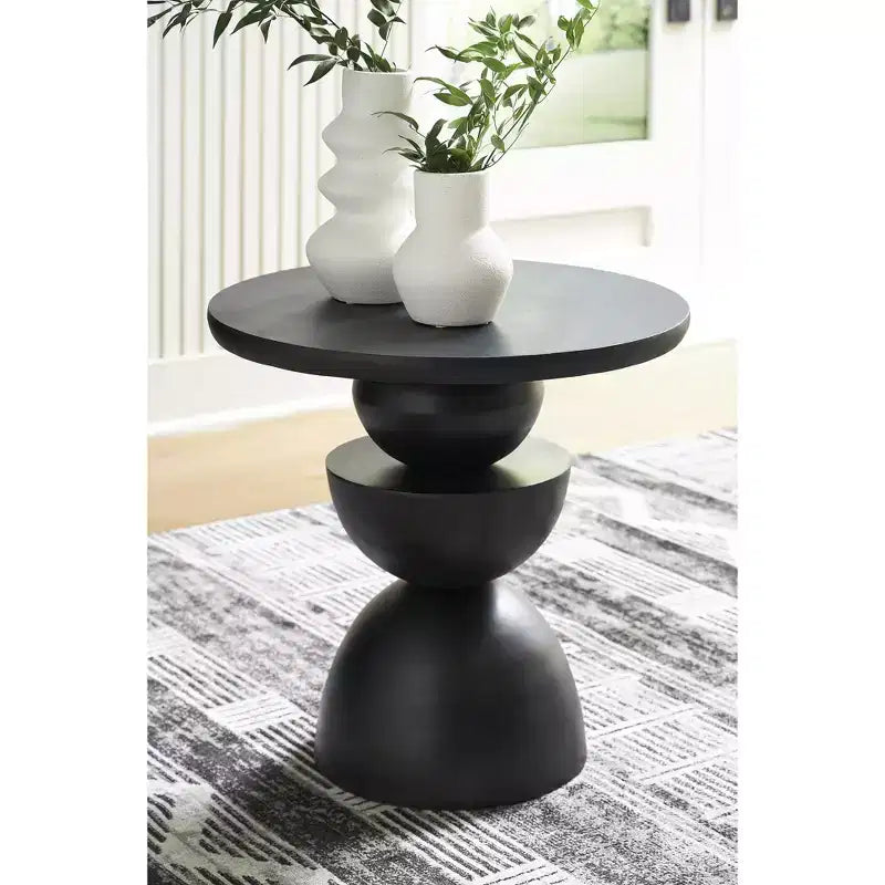 Accent Table - Bronze-Tone Metal Finish, Modern Industrial Design