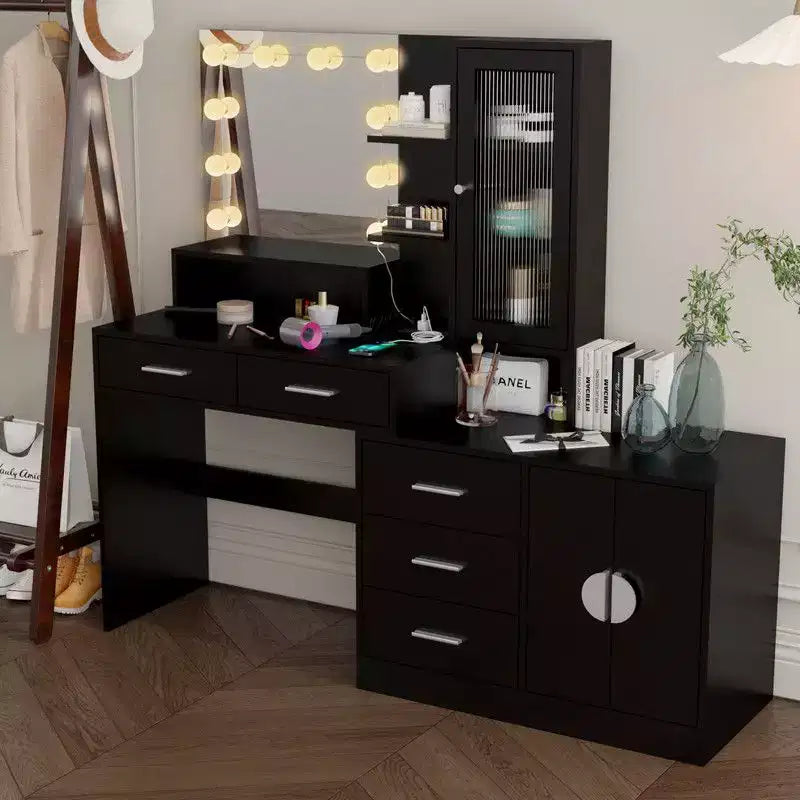 Makeup Vanity with Lights, USB & Power Outlet and Drawer Cabinet