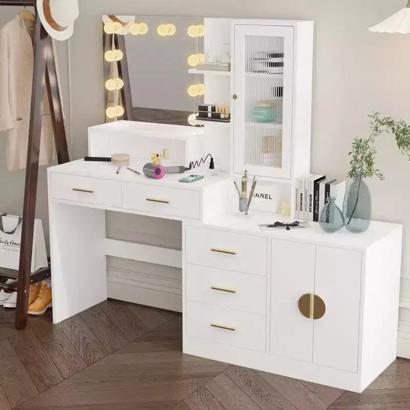 Makeup Vanity with Lights, USB & Power Outlet and Drawer Cabinet