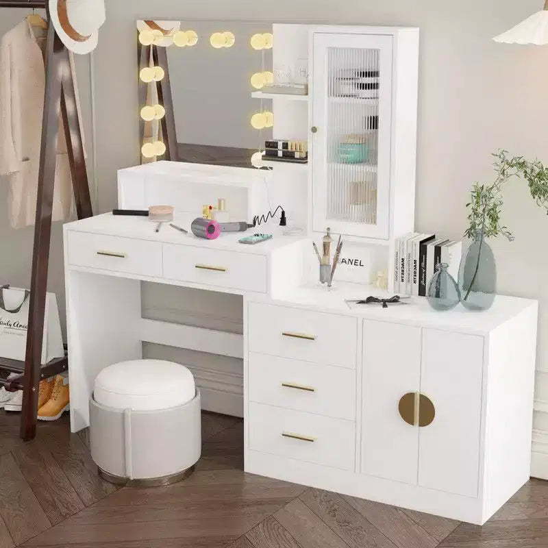 Makeup Vanity with Lights, USB & Power Outlet and Drawer Cabinet