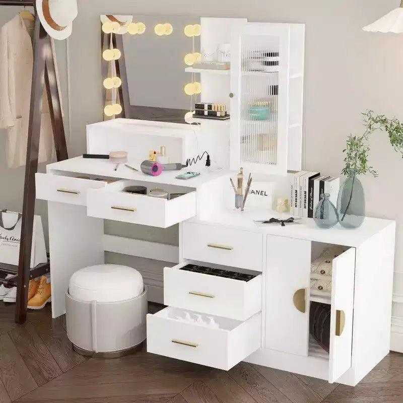 Makeup Vanity with Lights, USB & Power Outlet and Drawer Cabinet