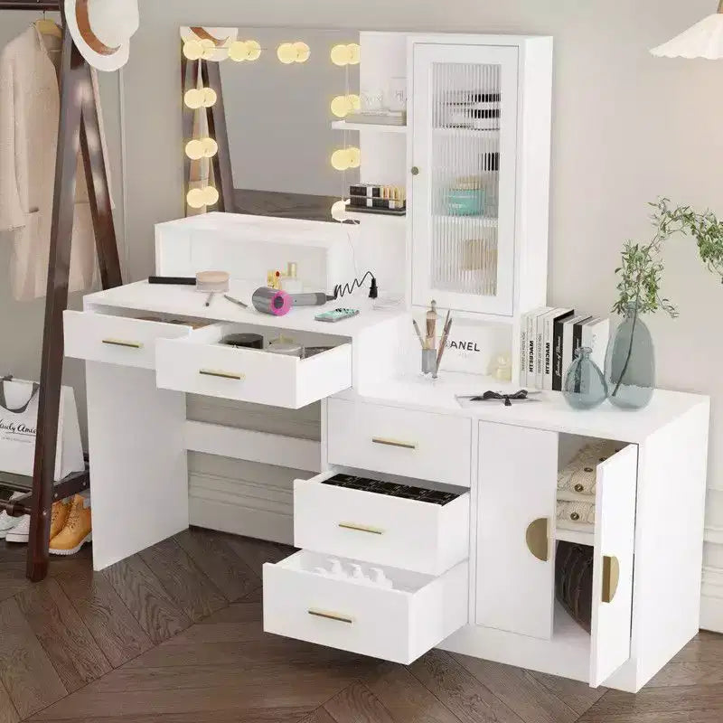 Makeup Vanity with Lights, USB & Power Outlet and Drawer Cabinet