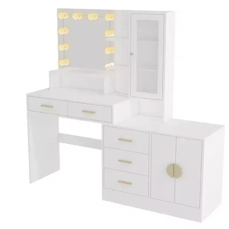 Makeup Vanity with Lights, USB & Power Outlet and Drawer Cabinet