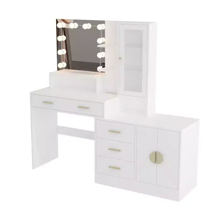 Makeup Vanity with Lights, USB & Power Outlet and Drawer Cabinet