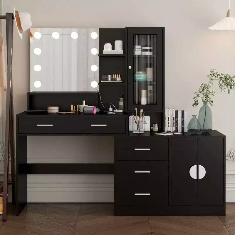 Makeup Vanity with Lights, USB & Power Outlet and Drawer Cabinet