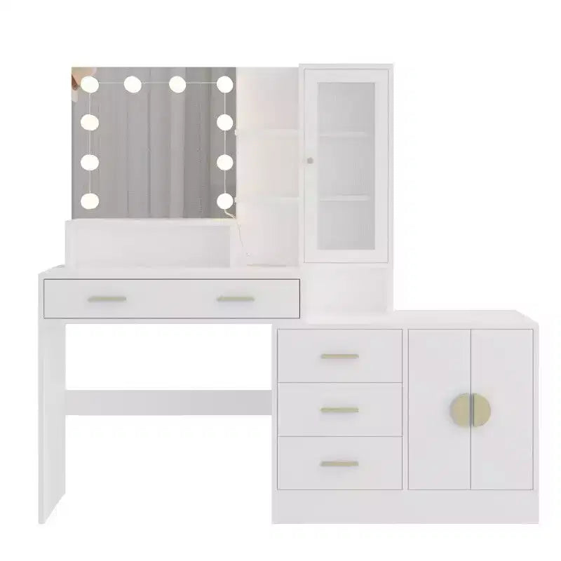 Makeup Vanity with Lights, USB & Power Outlet and Drawer Cabinet