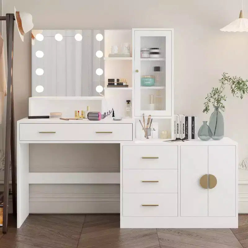 Makeup Vanity with Lights, USB & Power Outlet and Drawer Cabinet