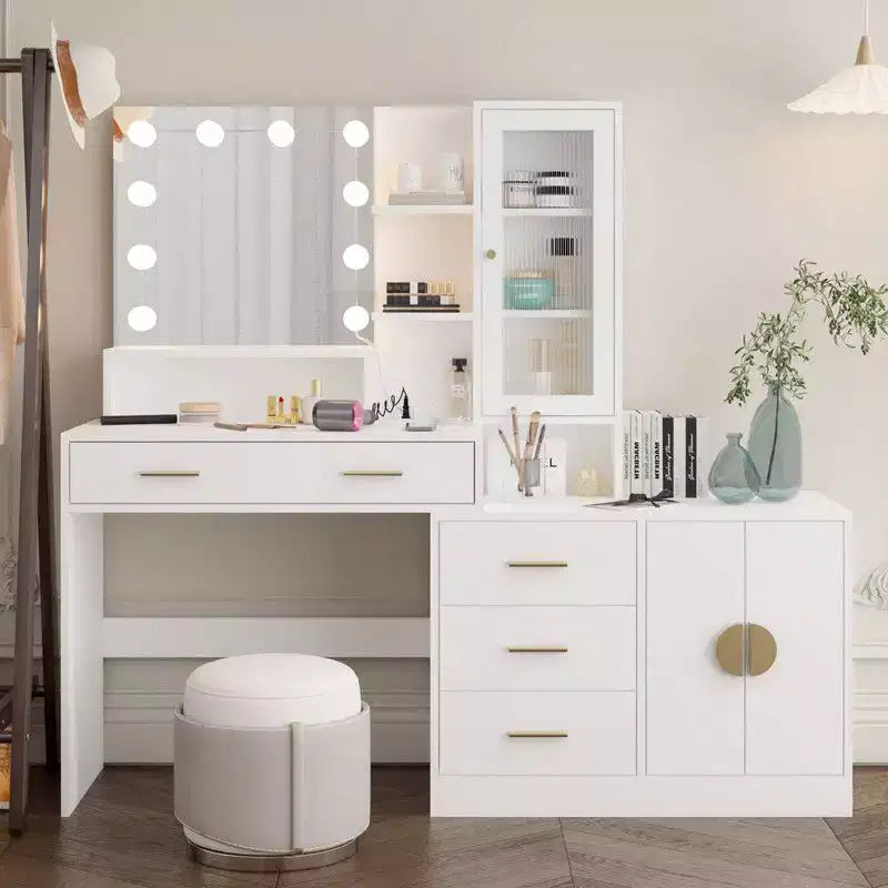 Makeup Vanity with Lights, USB & Power Outlet and Drawer Cabinet