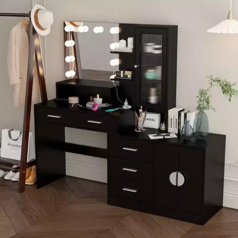 Makeup Vanity with Lights, USB & Power Outlet and Drawer Cabinet