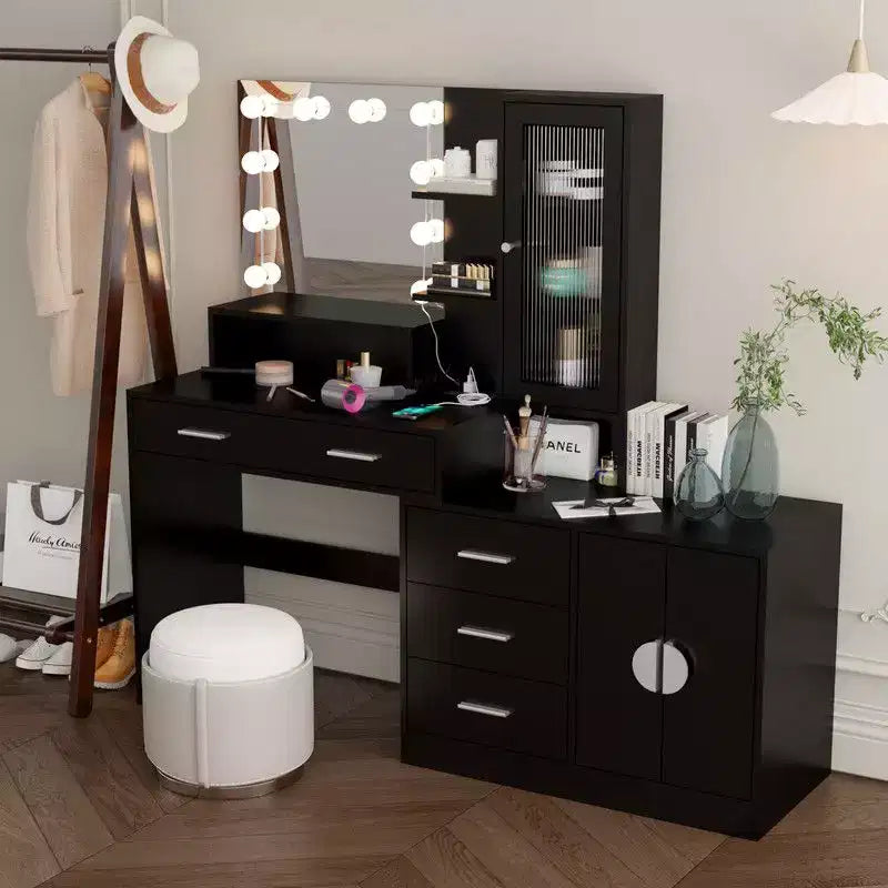Makeup Vanity with Lights, USB & Power Outlet and Drawer Cabinet