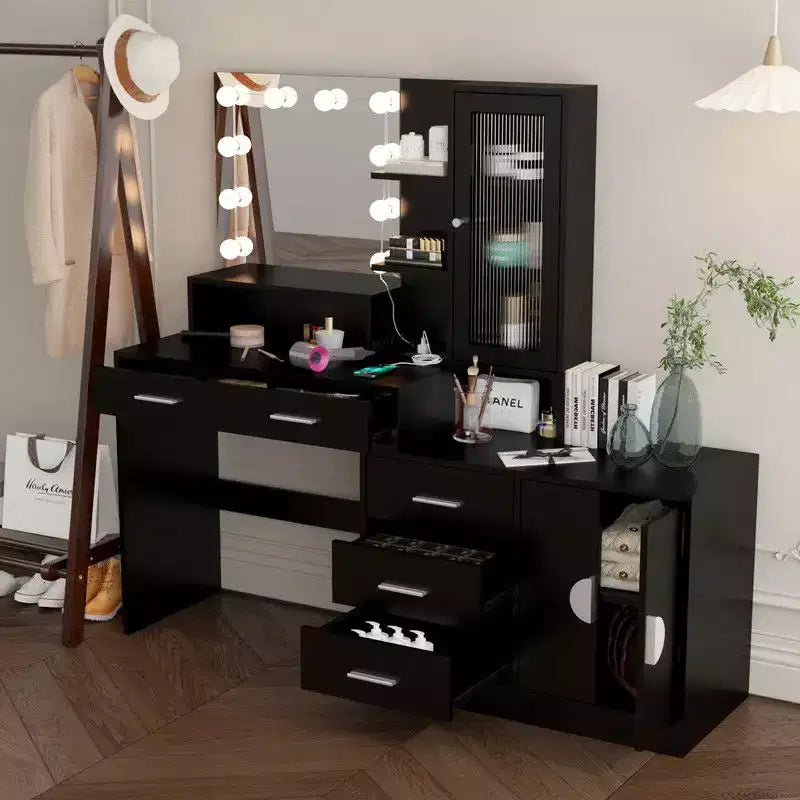 Makeup Vanity with Lights, USB & Power Outlet and Drawer Cabinet