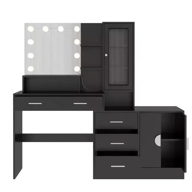 Makeup Vanity with Lights, USB & Power Outlet and Drawer Cabinet