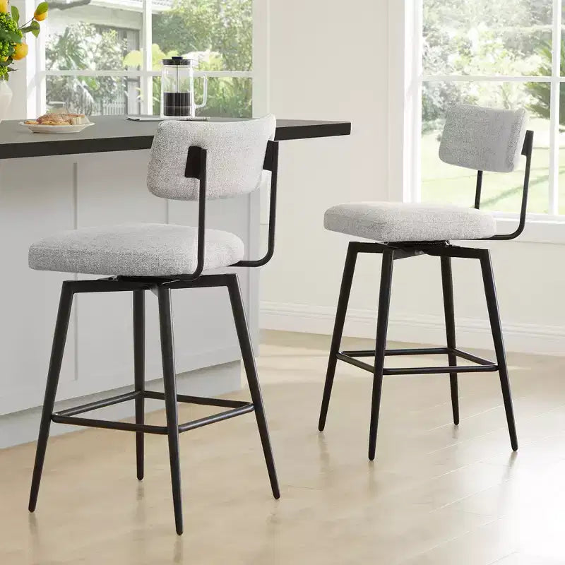 Swivel Counter Height Bar Stool Chairs with Metal Frame Set of 2
