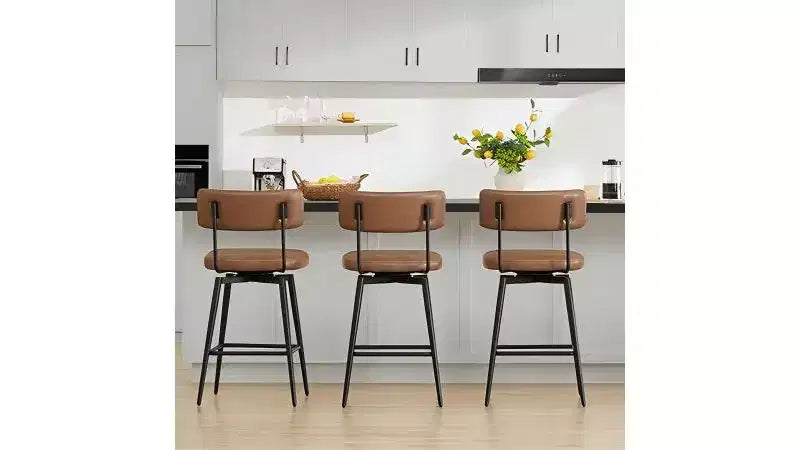Swivel Counter Height Bar Stool Chairs with Metal Frame Set of 2