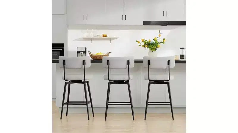Swivel Counter Height Bar Stool Chairs with Metal Frame Set of 2