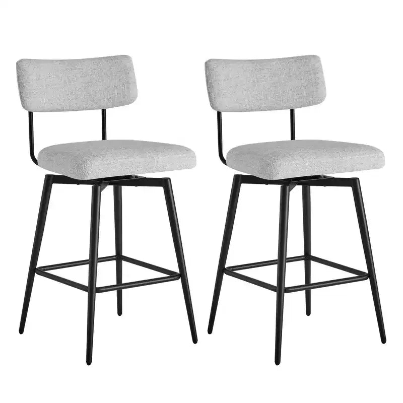 Swivel Counter Height Bar Stool Chairs with Metal Frame Set of 2