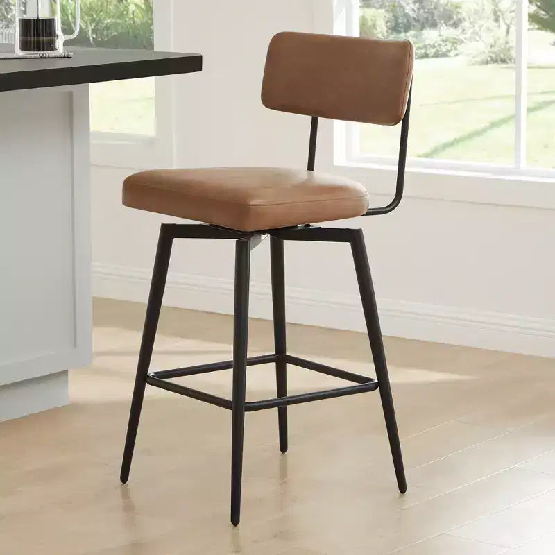 Swivel Counter Height Bar Stool Chairs with Metal Frame Set of 2