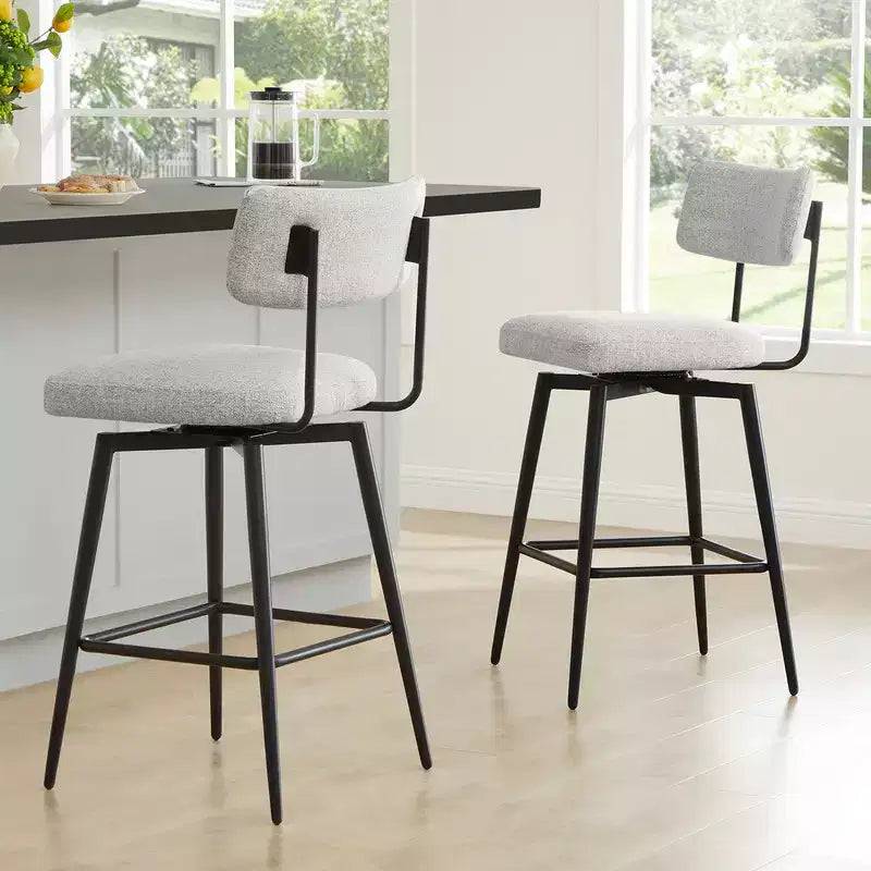 Swivel Counter Height Bar Stool Chairs with Metal Frame Set of 2