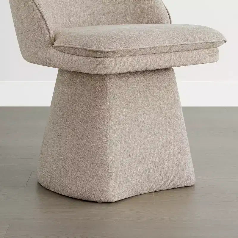 Swivel Dining Chair with High Curved Back & Conical Base