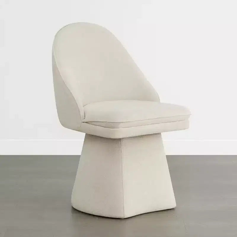 Swivel Dining Chair with High Curved Back & Conical Base