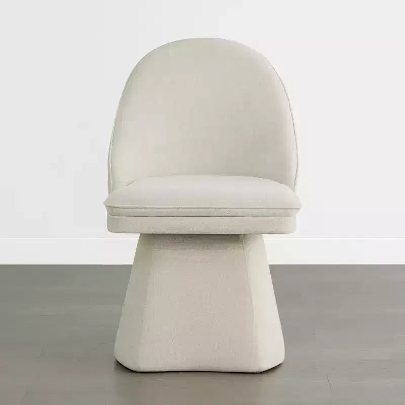 Swivel Dining Chair with High Curved Back & Conical Base