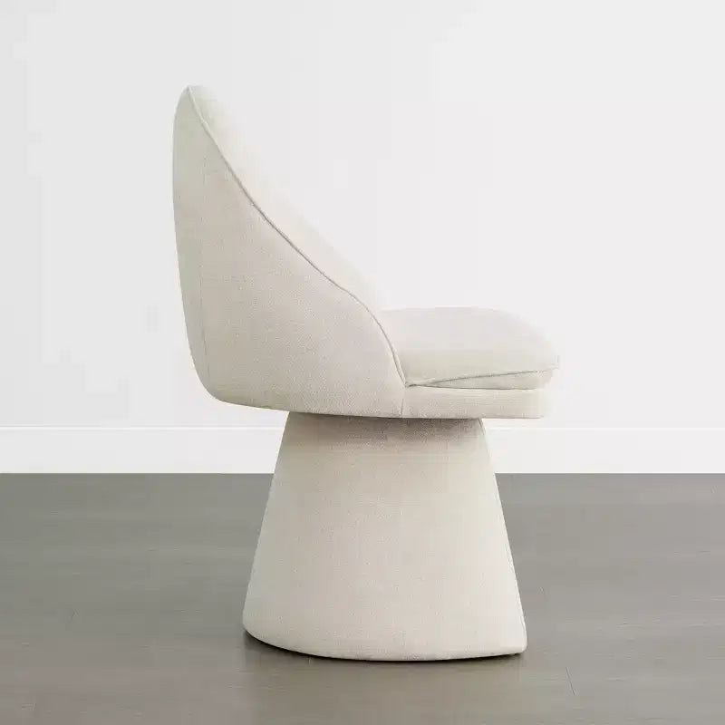 Swivel Dining Chair with High Curved Back & Conical Base