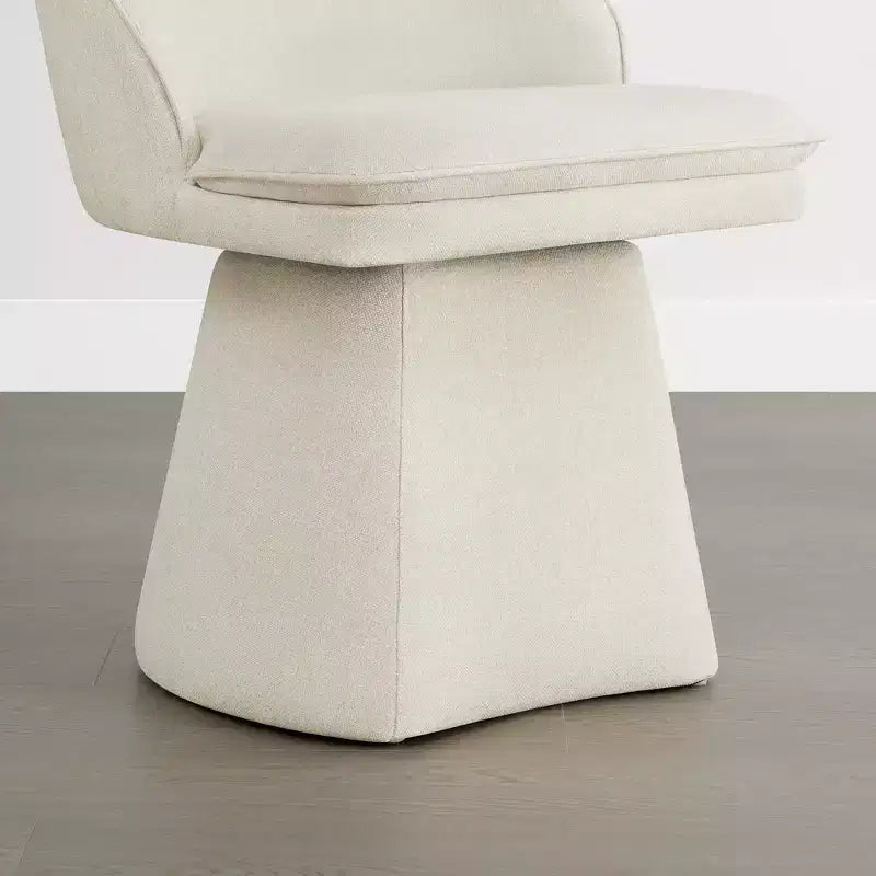 Swivel Dining Chair with High Curved Back & Conical Base