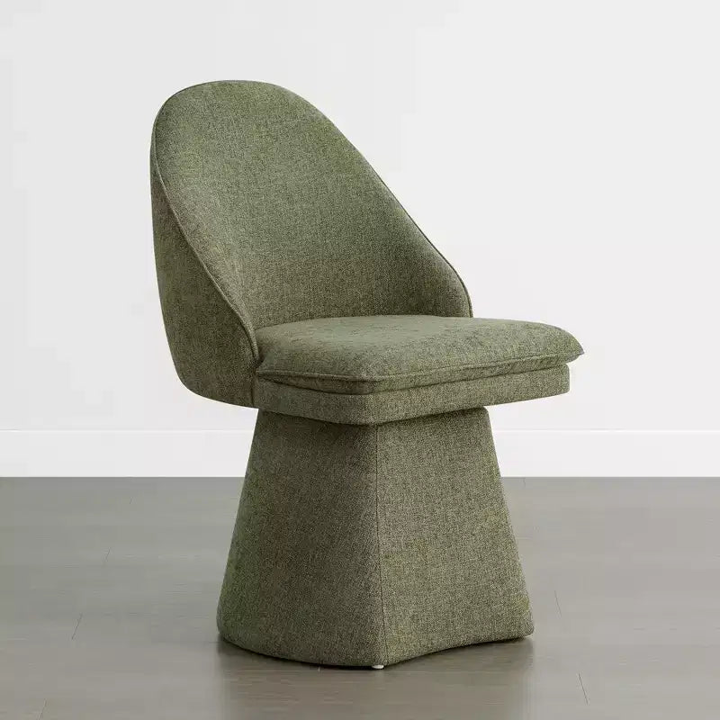 Swivel Dining Chair with High Curved Back & Conical Base