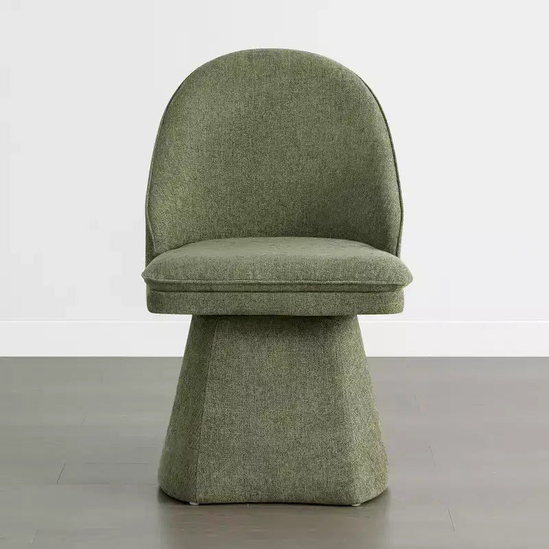 Swivel Dining Chair with High Curved Back & Conical Base