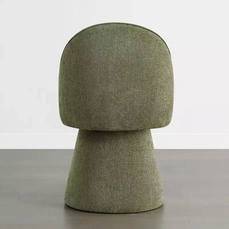 Swivel Dining Chair with High Curved Back & Conical Base