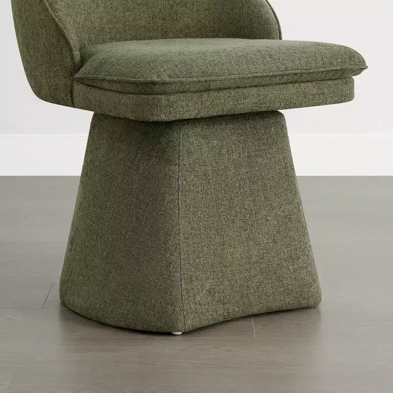 Swivel Dining Chair with High Curved Back & Conical Base