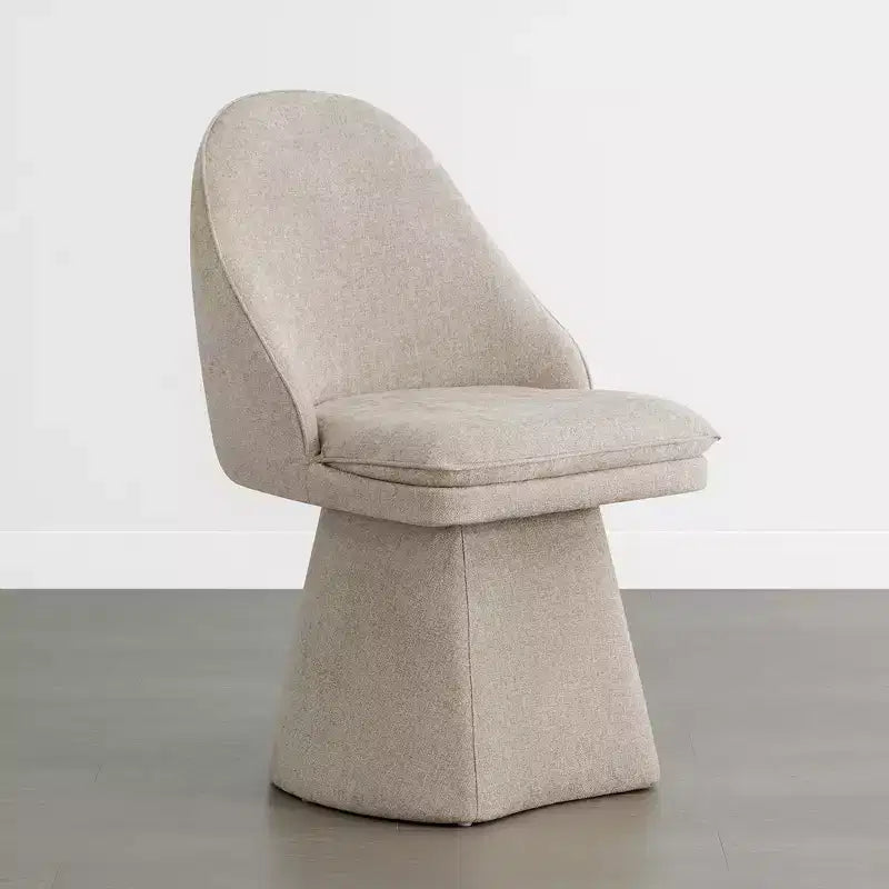 Swivel Dining Chair with High Curved Back & Conical Base
