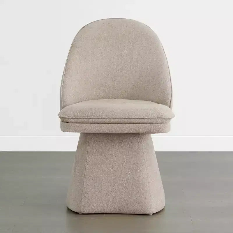 Swivel Dining Chair with High Curved Back & Conical Base
