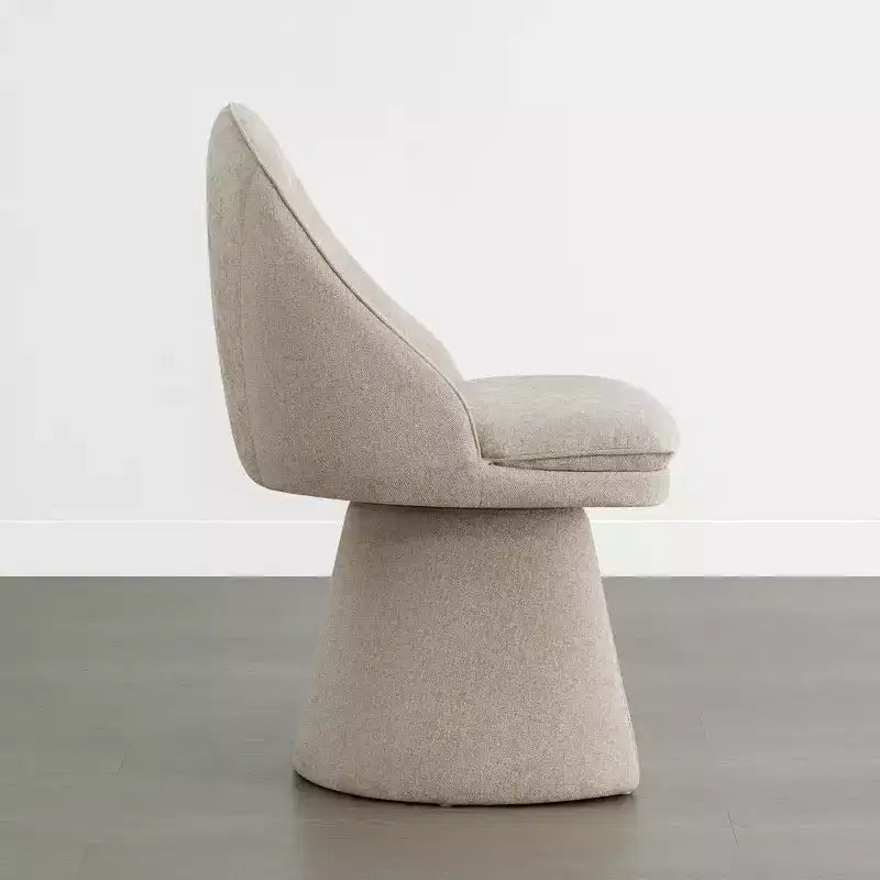 Swivel Dining Chair with High Curved Back & Conical Base