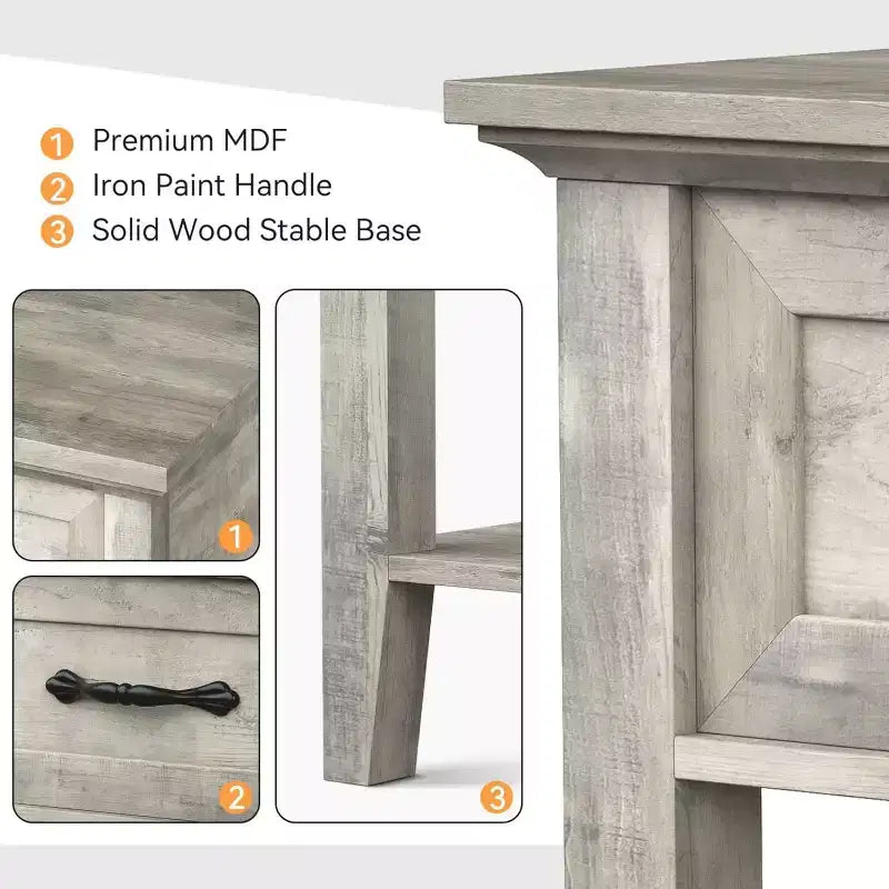 Nightstands End Table with Drawer, Side Table for Spaces, 2 Tiers Storage Shelves with Dresser, Bedside Table