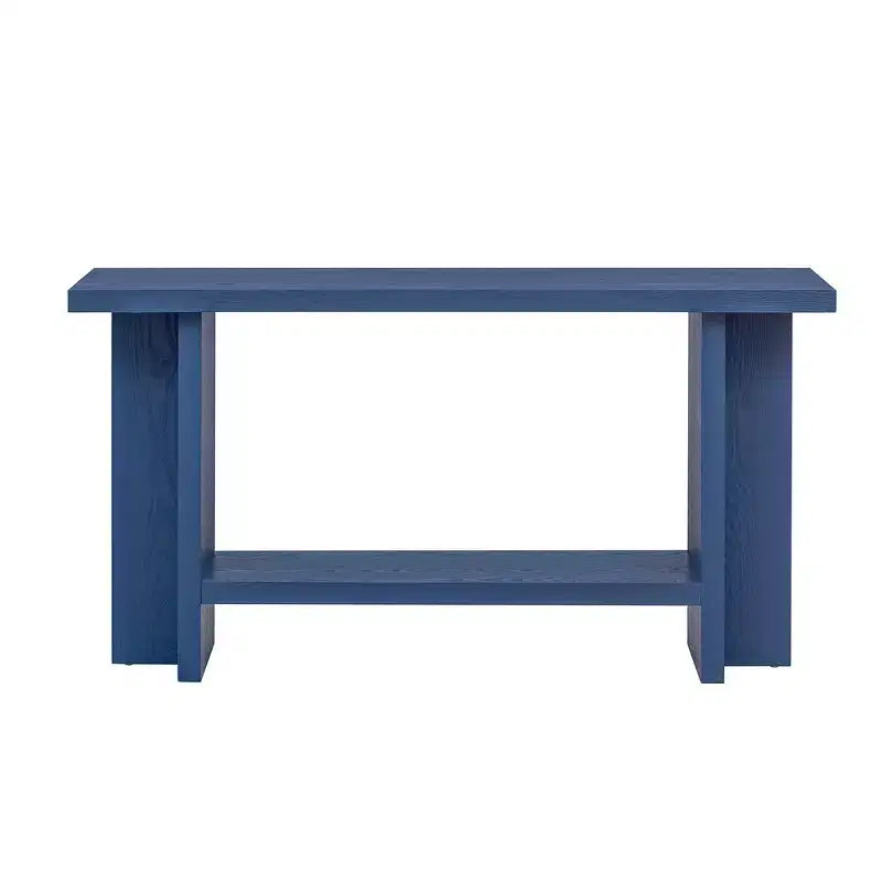Vintage-Inspired and Ash Wood Veneer Console Table with T-Leg