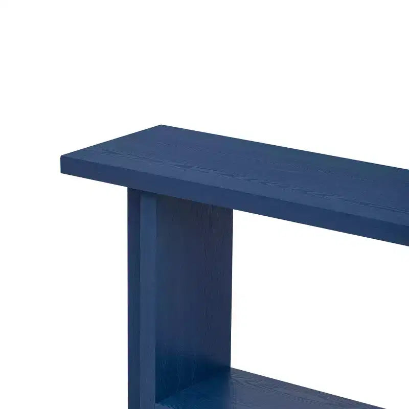 Vintage-Inspired and Ash Wood Veneer Console Table with T-Leg