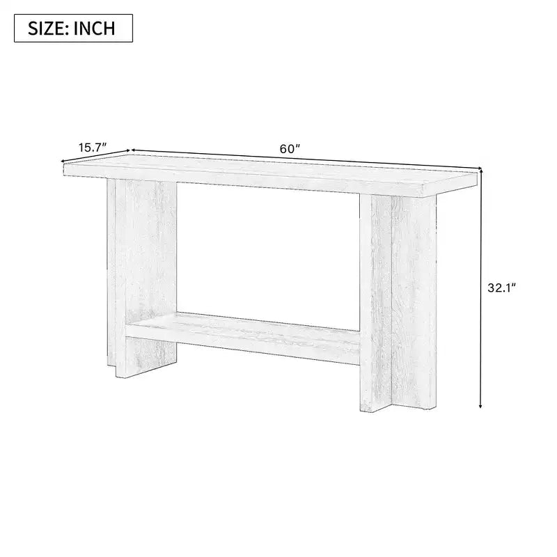 Vintage-Inspired and Ash Wood Veneer Console Table with T-Leg