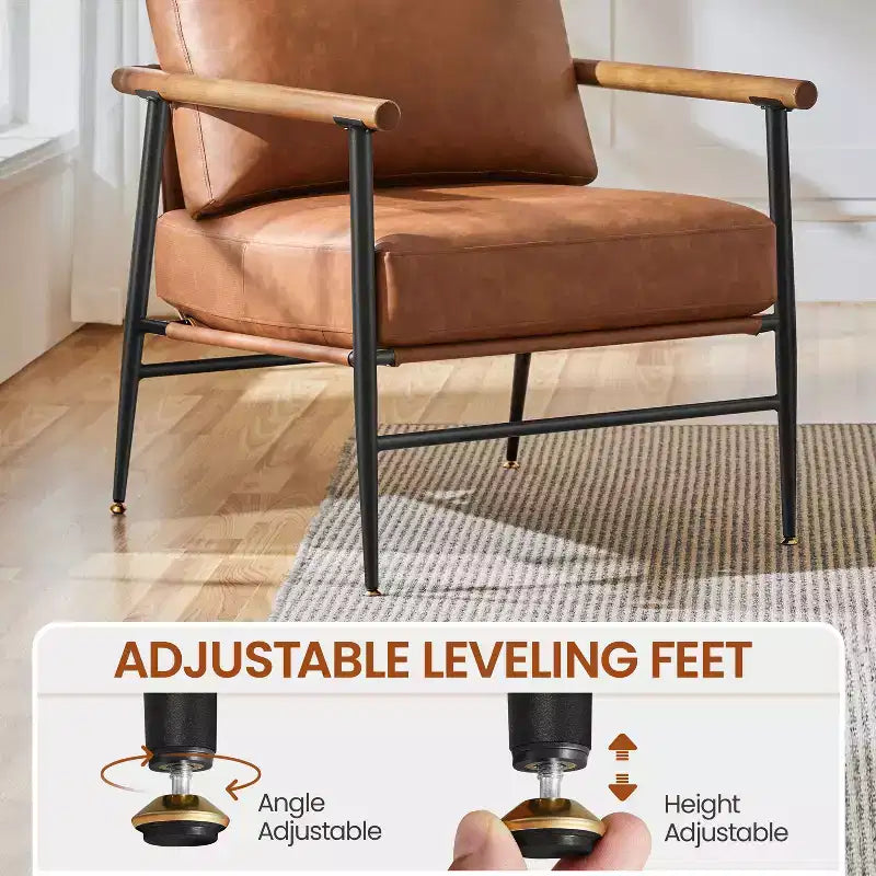 Mid-century Accent Chair Reading Chair with Metal Frame for Living Room, Bedroom