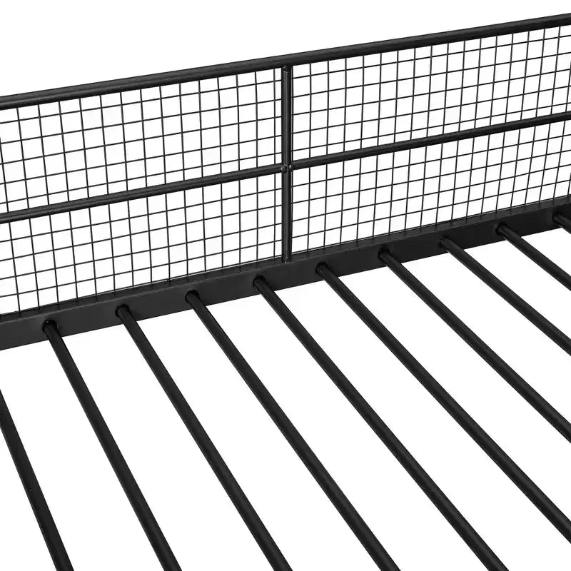 Twin over Full Size Metal Bunk Bed with Storage Staircase, Heavy Duty Steel Bed Frame with Shelving and Open Wardrobe for Teens Adults