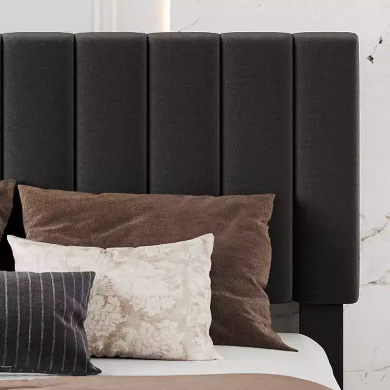 King Size Bed Frame with Upholstered, Platform Bed Frame with Storage Drawers, Adjustable Height Headboard, Easy to Assemble