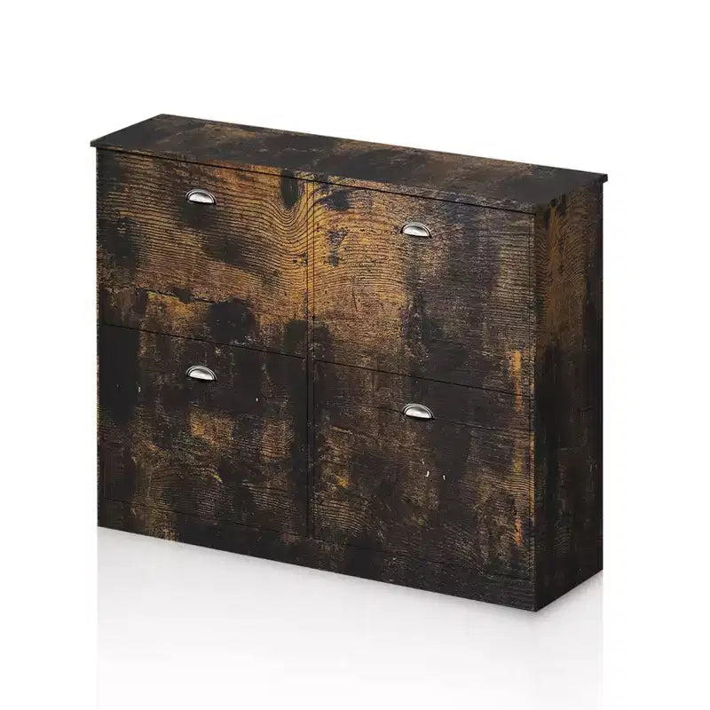 Shoe Cabinet, Narrow Shoe Rack with 4 Drawers and Metal Handle, Shoe Storage for Entryway, Foyer, Hallway, Bedroom
