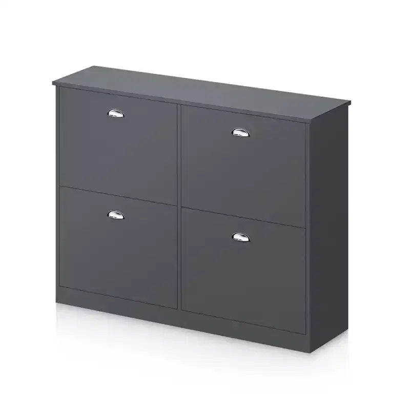 Shoe Cabinet, Narrow Shoe Rack with 4 Drawers and Metal Handle, Shoe Storage for Entryway, Foyer, Hallway, Bedroom