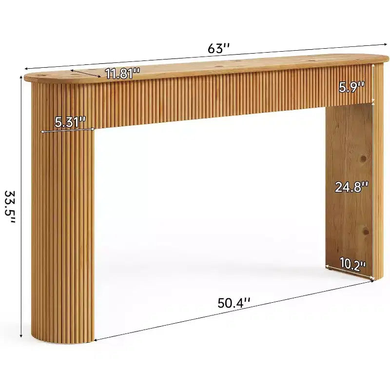 Solid Wood Console Table, 63 Long Entryway Table, Sofa Table Behind Couch for Living Room, Hallway, Entrance