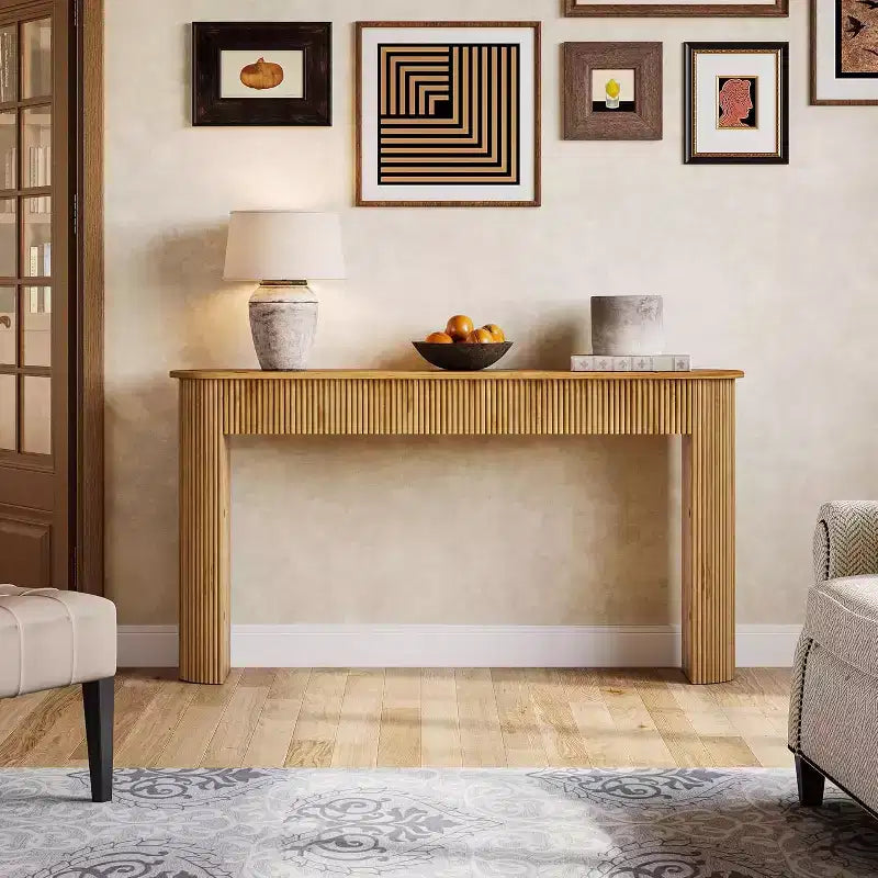 Solid Wood Console Table, 63 Long Entryway Table, Sofa Table Behind Couch for Living Room, Hallway, Entrance