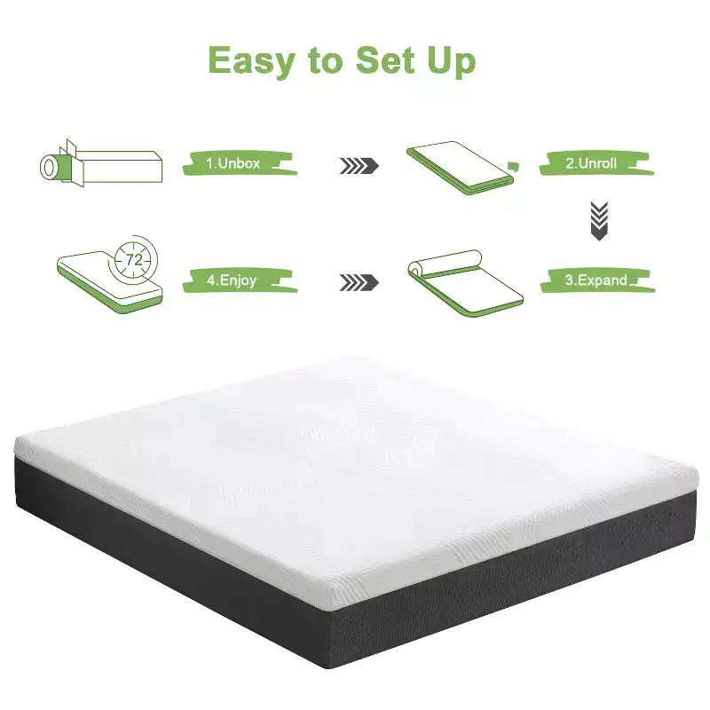 10,12,14 inch Gel memory sponge mattress, medium hardness, quiet sleep every day , mattress in a box